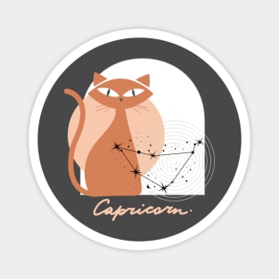 Capricorn Zodiac Cat Modern Astrology Horoscope Kitty Magnet